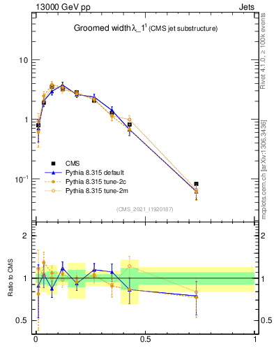 Plot of j.width.g in 13000 GeV pp collisions