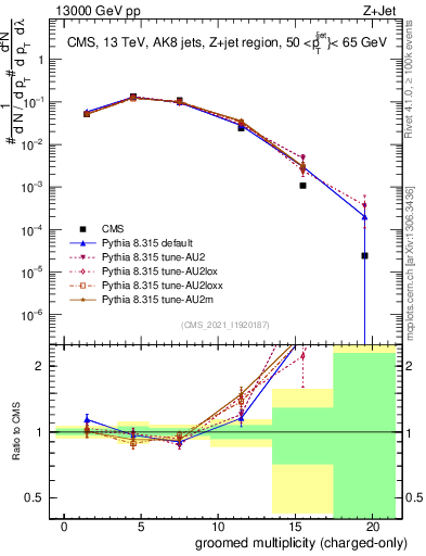 Plot of j.nch.g in 13000 GeV pp collisions